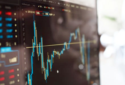 Close up of a screen showing a graph